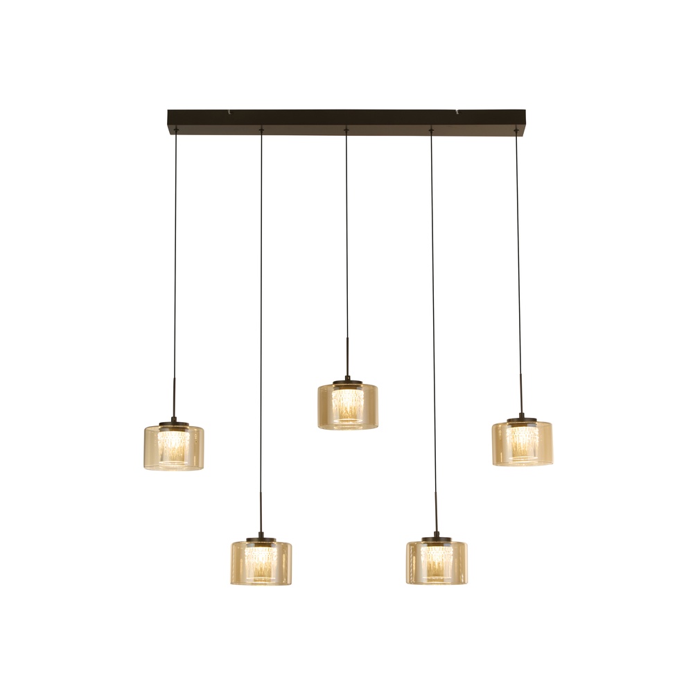 Design-Pendellampe Tumblers 5-Licht gerader Bronze