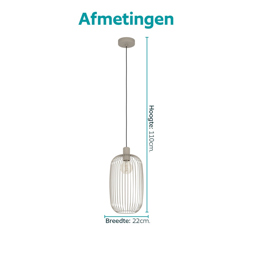 Draht-Pendellampe Lodods sandbraun Ø 22 cm Eglo 9008606390298