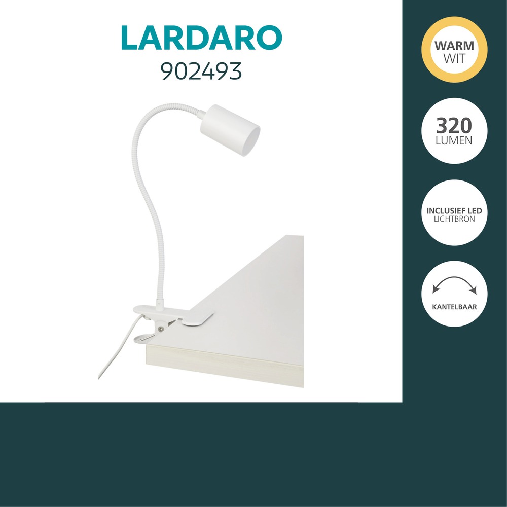 Klemmlampe Lardaro Weiß Eglo 9008606389285