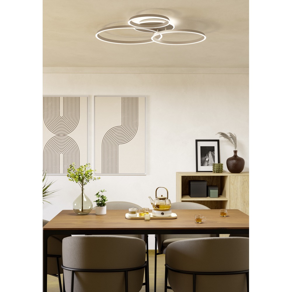 Moderne Deckenlampe Girifalco Sandbraun 96 x 84 cm Eglo 9008606408771