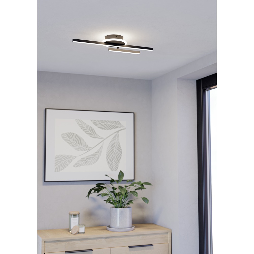 Moderne Deckenlampe Nogaredo Schwarz 50 x 15 cm Eglo 9008606391547