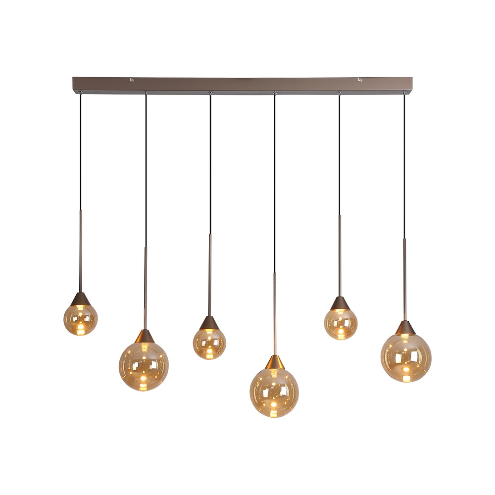 Design-Pendellampe Opux Lux 6-Licht Bronze Gerade