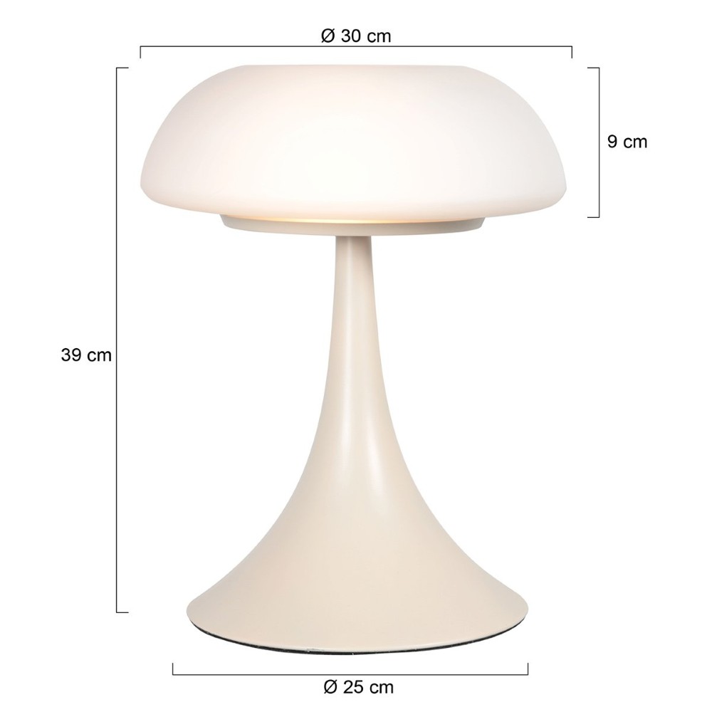 Tischlampe Ancilla Sandbraun mit weißem Glas Steinhauer 8712746191882