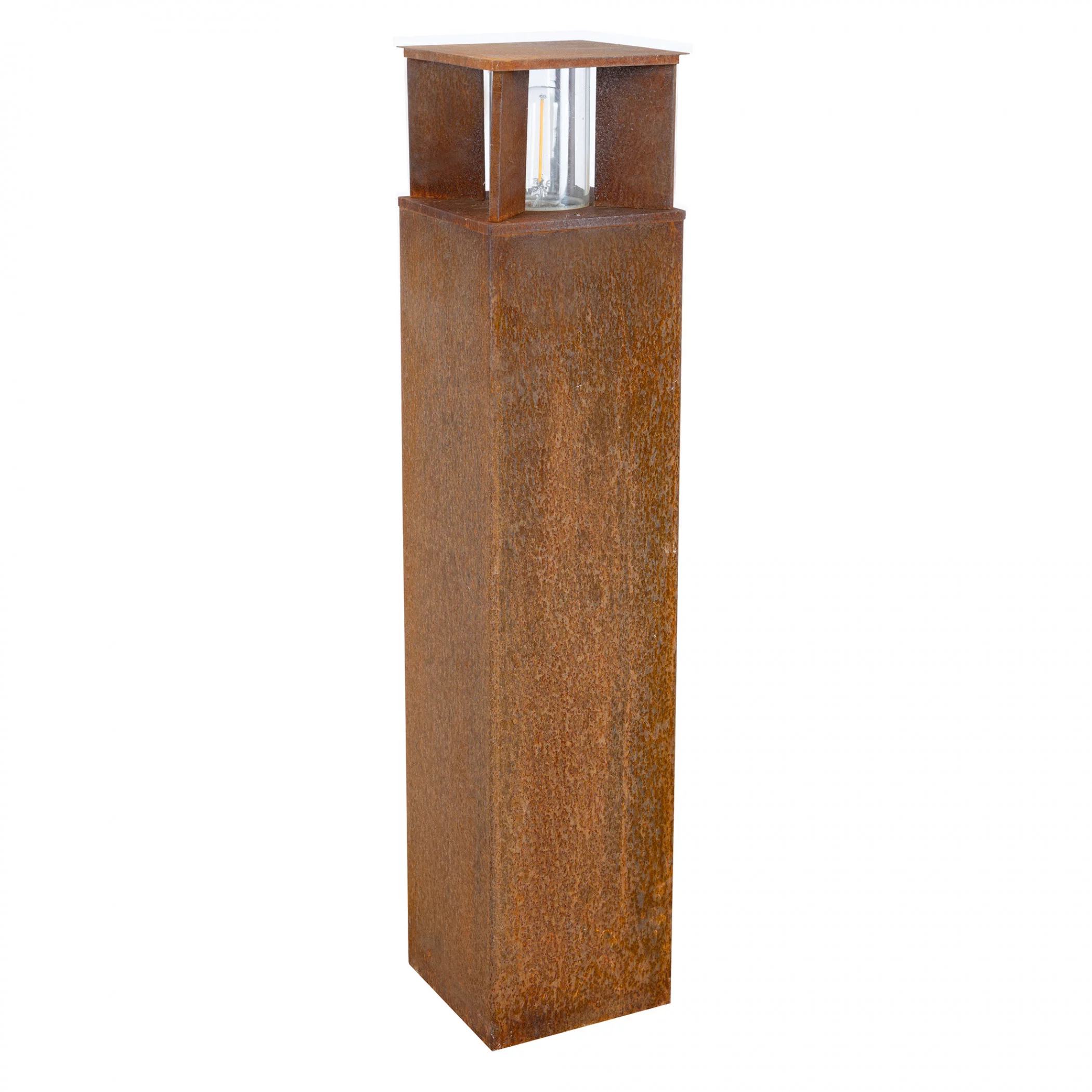 Quadratische Gartenlampe Marina 70 Corten