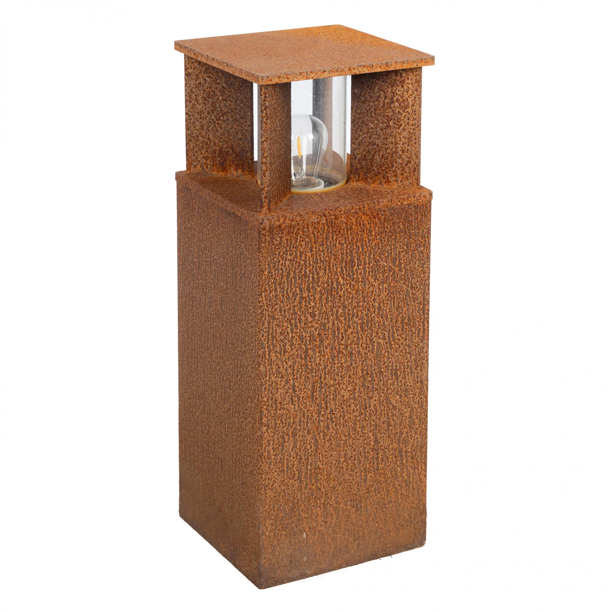Quadratische Gartenlampe Marina 40 Corten