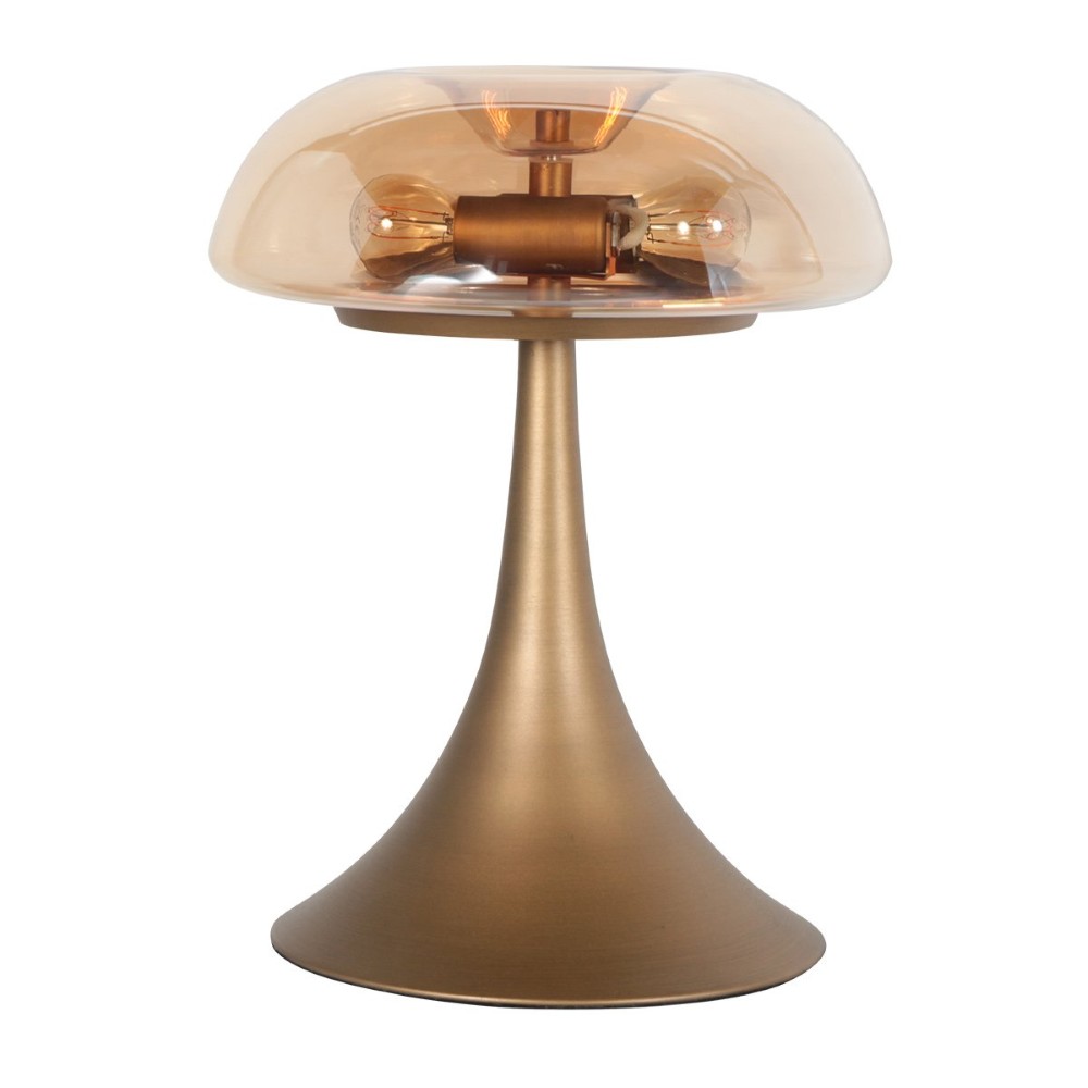 Tischlampe Ancilla Bronze mit Bernsteinglas Steinhauer 8712746191868