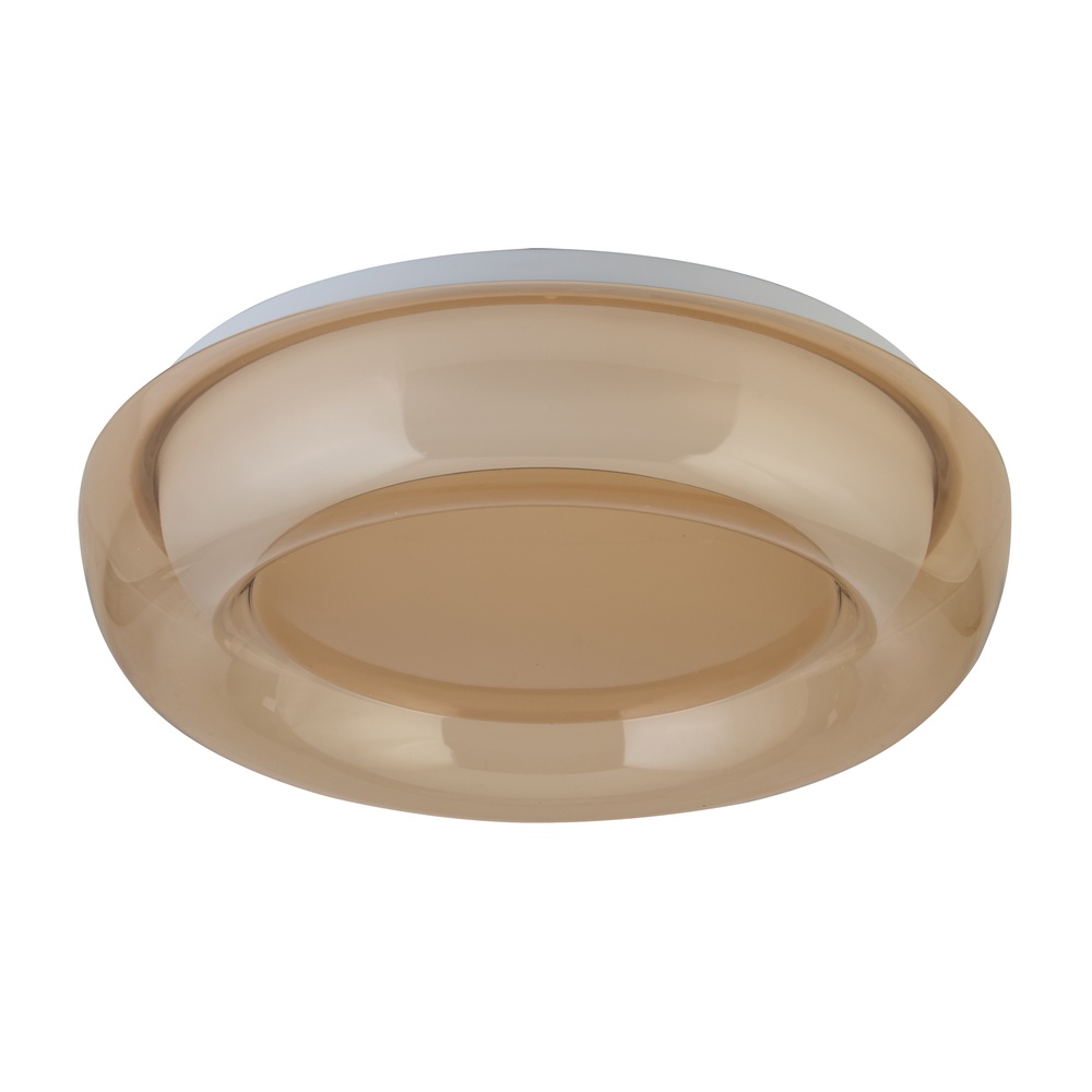 Design der Deckenbeleuchtung Jude weiß mit bernsteinfarbenem Glas Ø 30 cm Searchlight 5,05342E+12