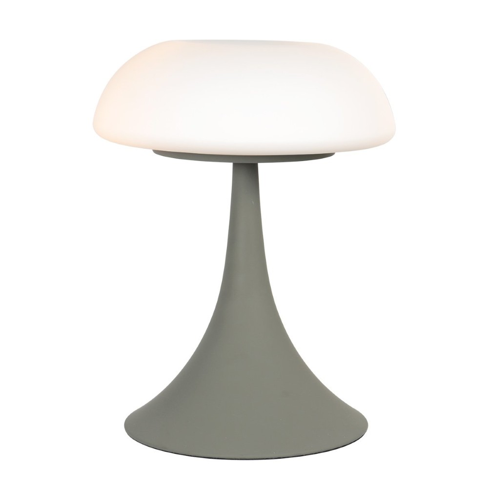 Tischlampe Ancilla Grau mit weißem Glas Steinhauer 8712746191929