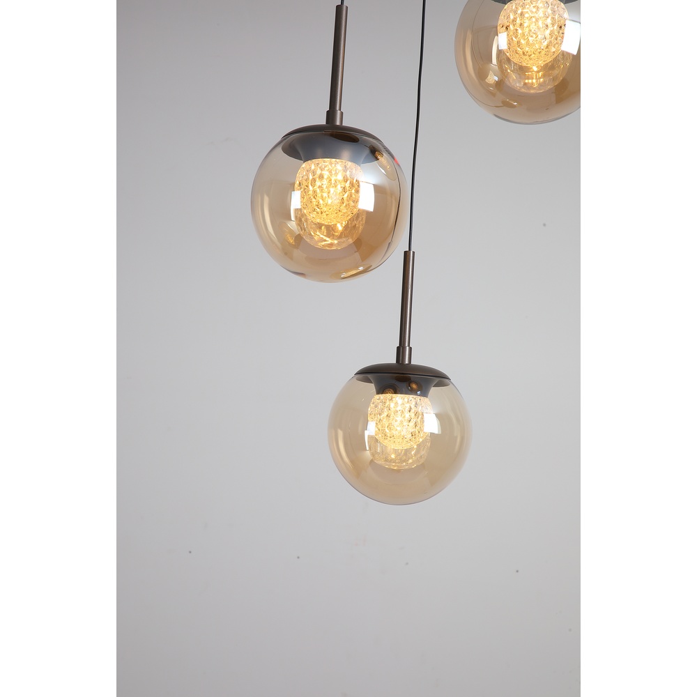 Design-Pendellampe Solis Bronze Ø 35cm 3-Licht Searchlight 5,05342E+12