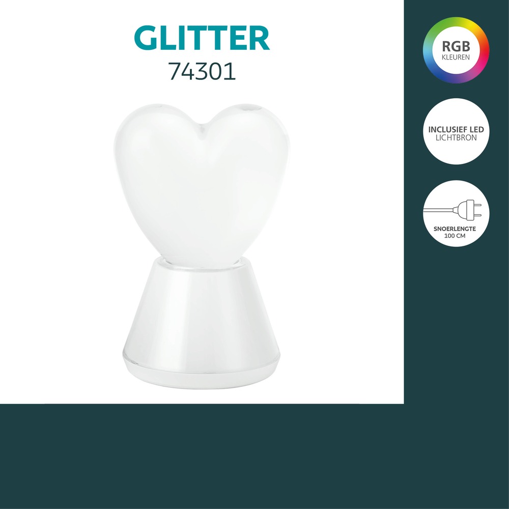 Tischlampe Glitter Herz Eglo 9002759743017