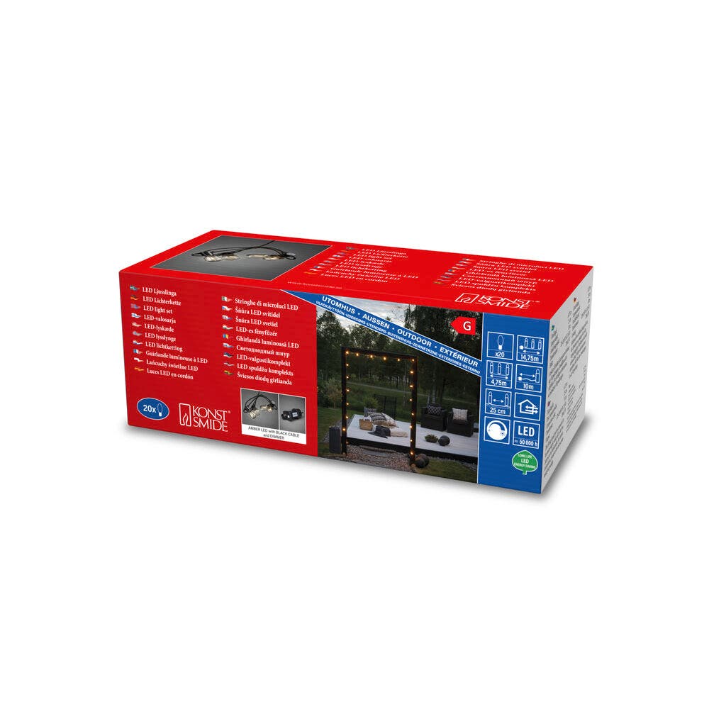 Lichterkette Partylight 20 dimmbare Leuchten KonstSmide 7318302386801