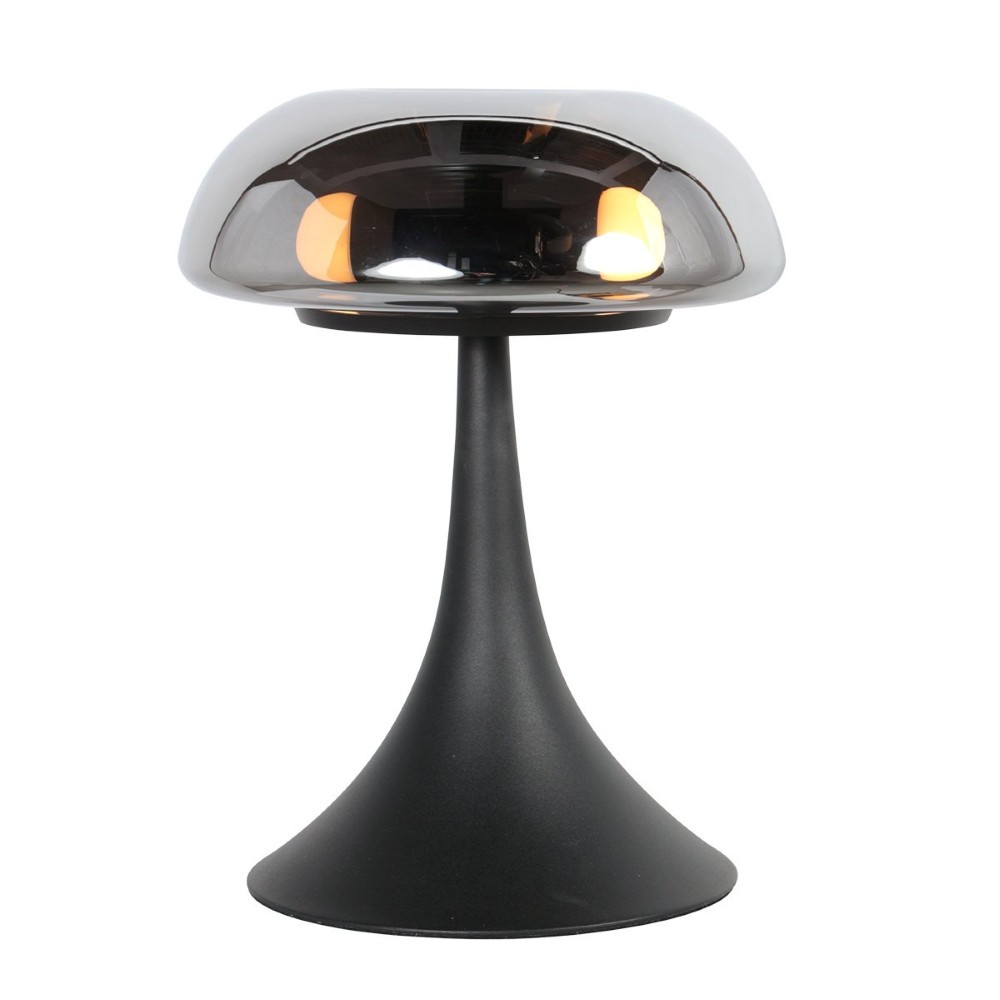 Tischlampe Ancilla Schwarz mit Rauchglas Steinhauer 8712746191943