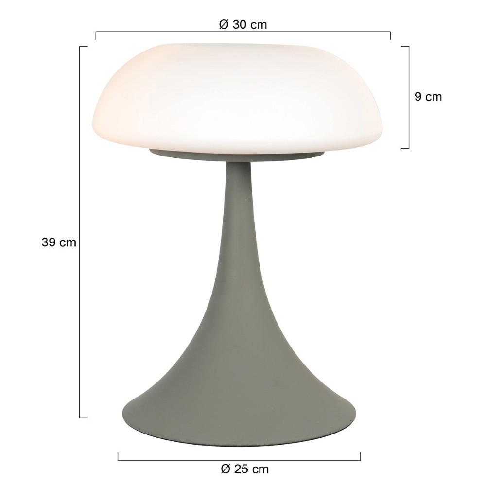 Tischlampe Ancilla Grau mit weißem Glas Steinhauer 8712746191929