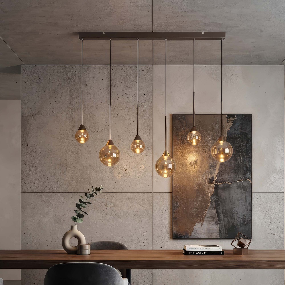 Design-Pendellampe Opux Lux 6-Licht Bronze Gerade Searchlight 5,05342E+12