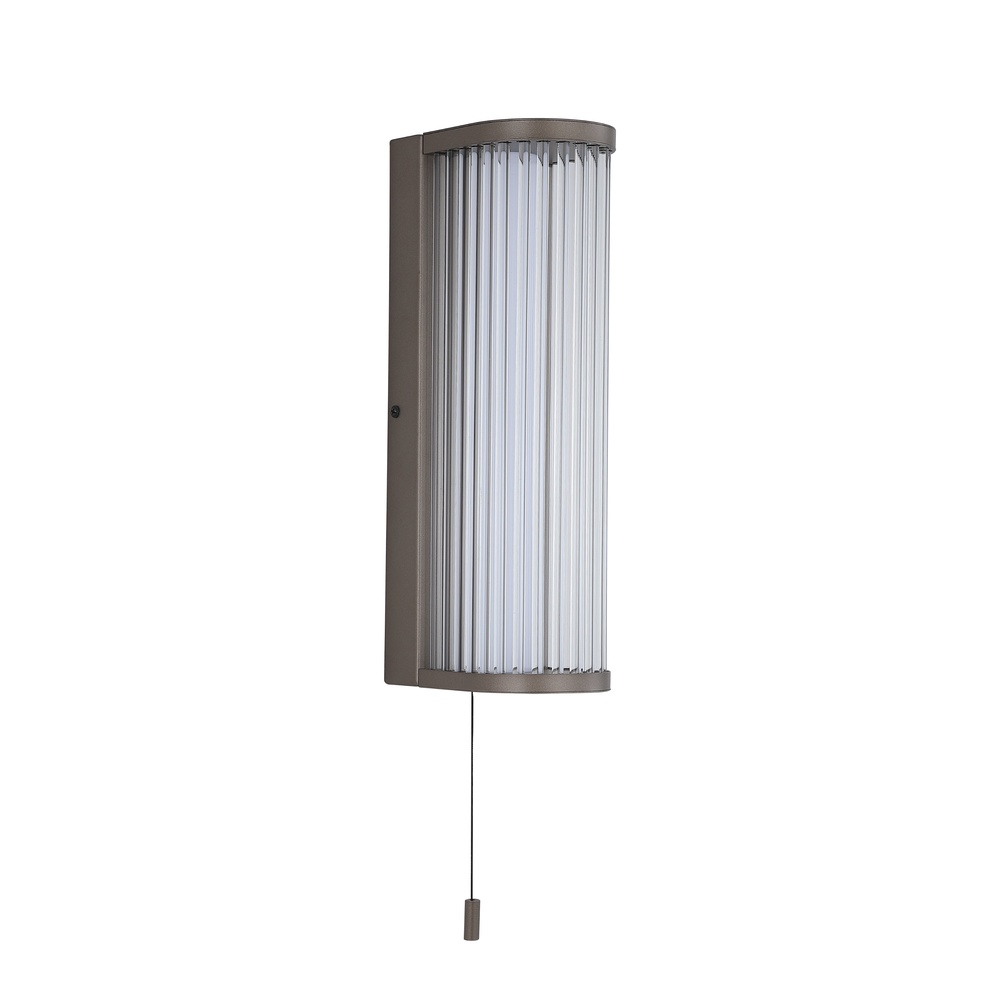 Moderne Wandlampe Rue Gold mit geripptem Glas Searchlight 5,05342E+12