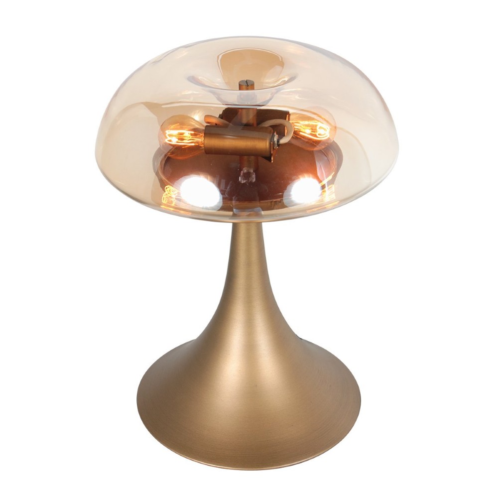 Tischlampe Ancilla Bronze mit Bernsteinglas Steinhauer 8712746191868