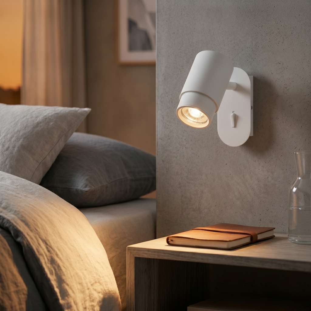 Nachttischlampe Nime weiß