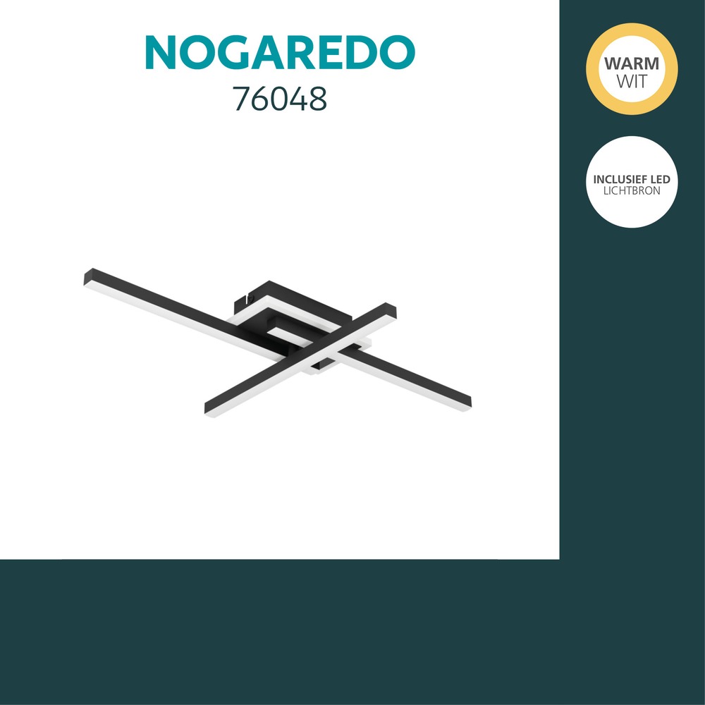 Moderne Deckenlampe Nogaredo Schwarz 50 x 30 cm Eglo 9008606391561