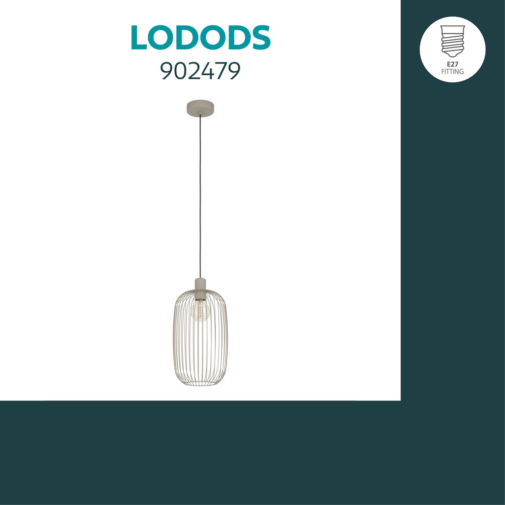 Draht-Pendellampe Lodods sandbraun Ø 22 cm Eglo 9008606390298