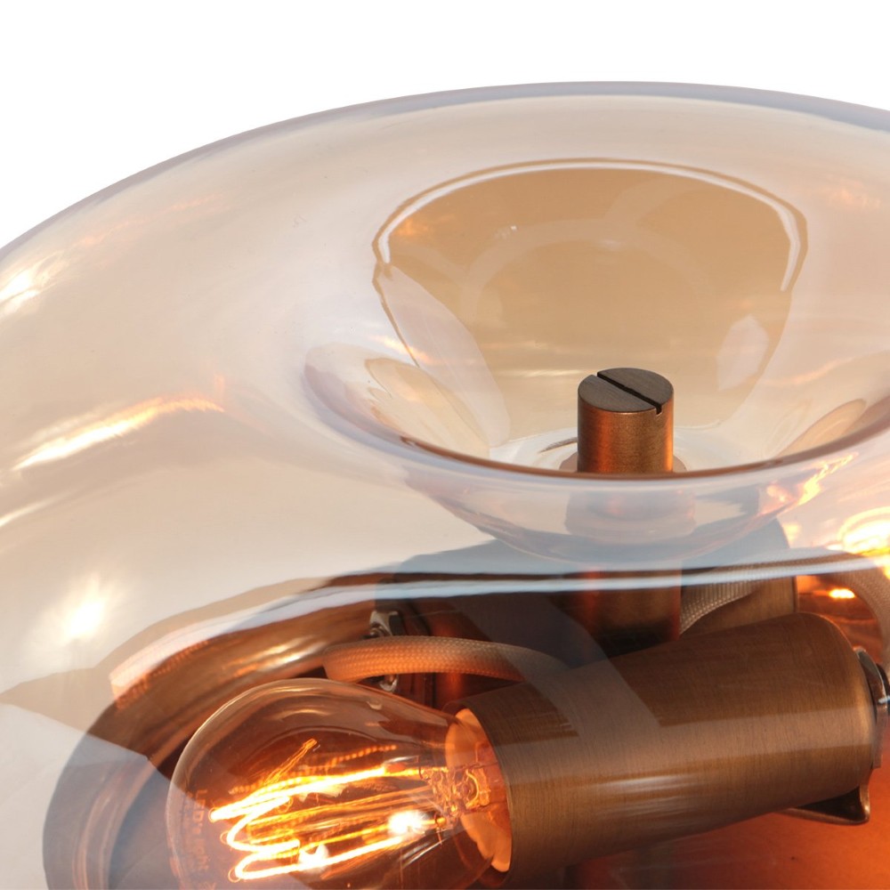 Tischlampe Ancilla Bronze mit Bernsteinglas Steinhauer 8712746191868