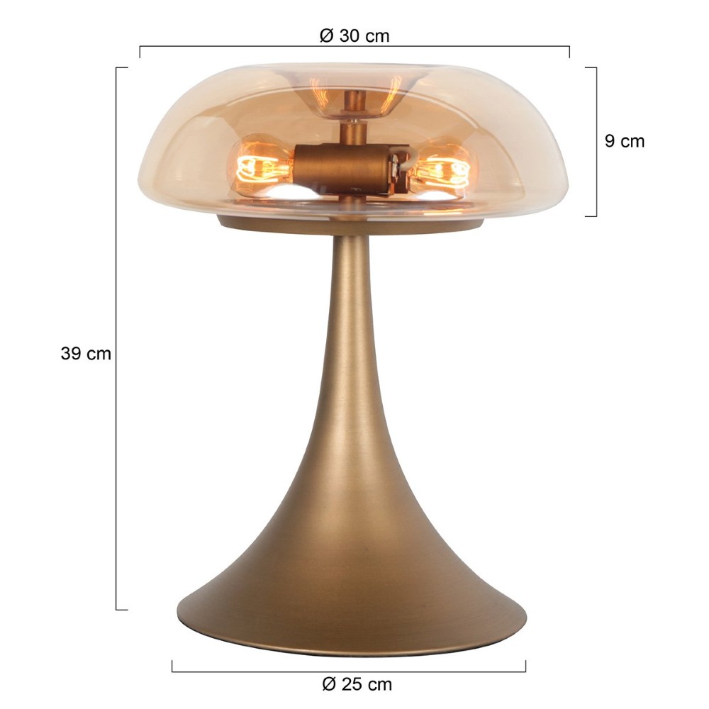 Tischlampe Ancilla Bronze mit Bernsteinglas Steinhauer 8712746191868