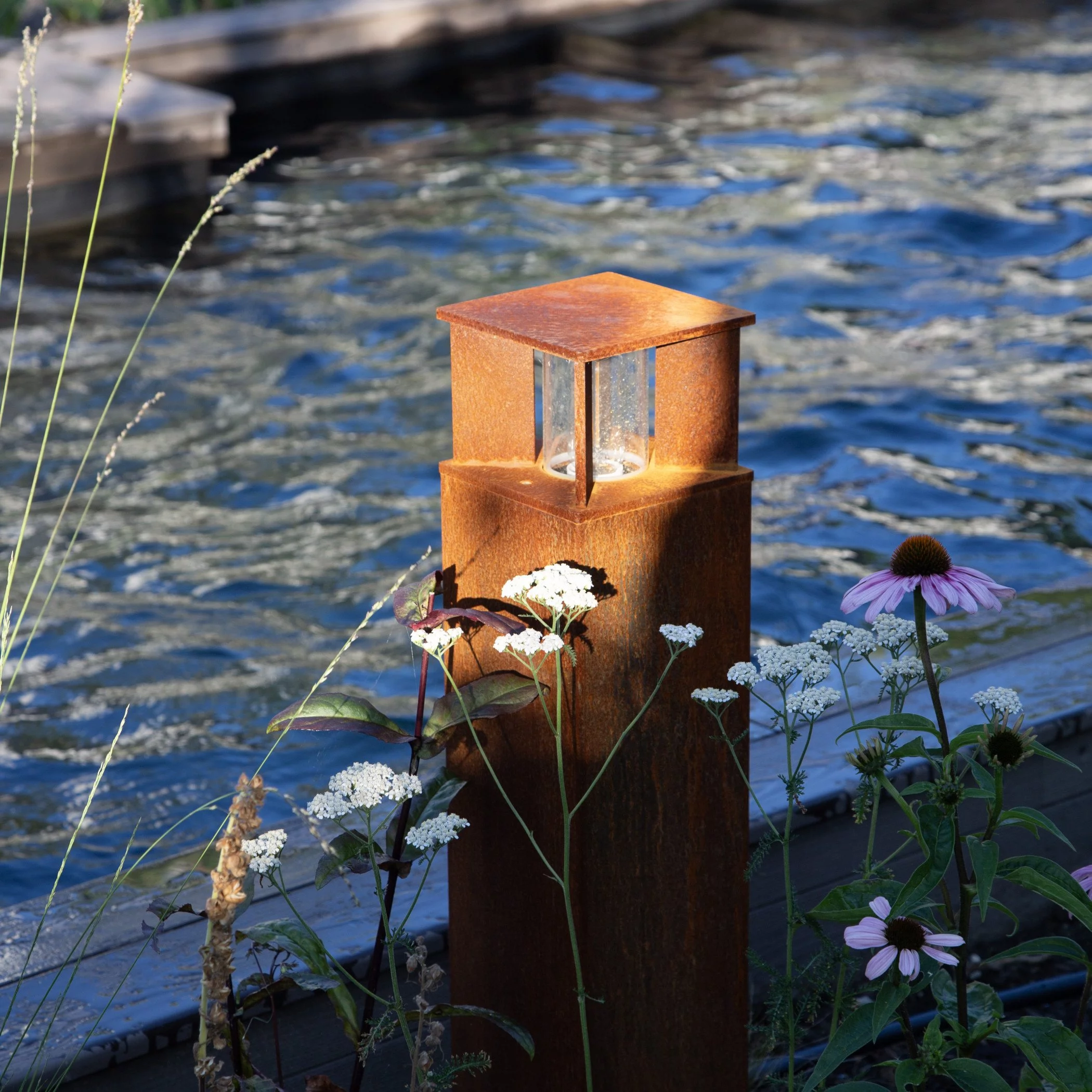 Quadratische Gartenlampe Marina 70 Corten KS 8714732783507