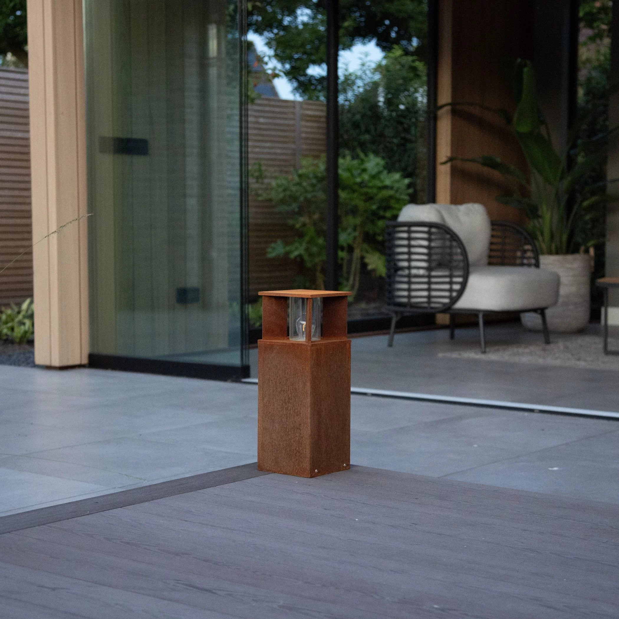 Quadratische Gartenlampe Marina 40 Corten KS 8714732783408