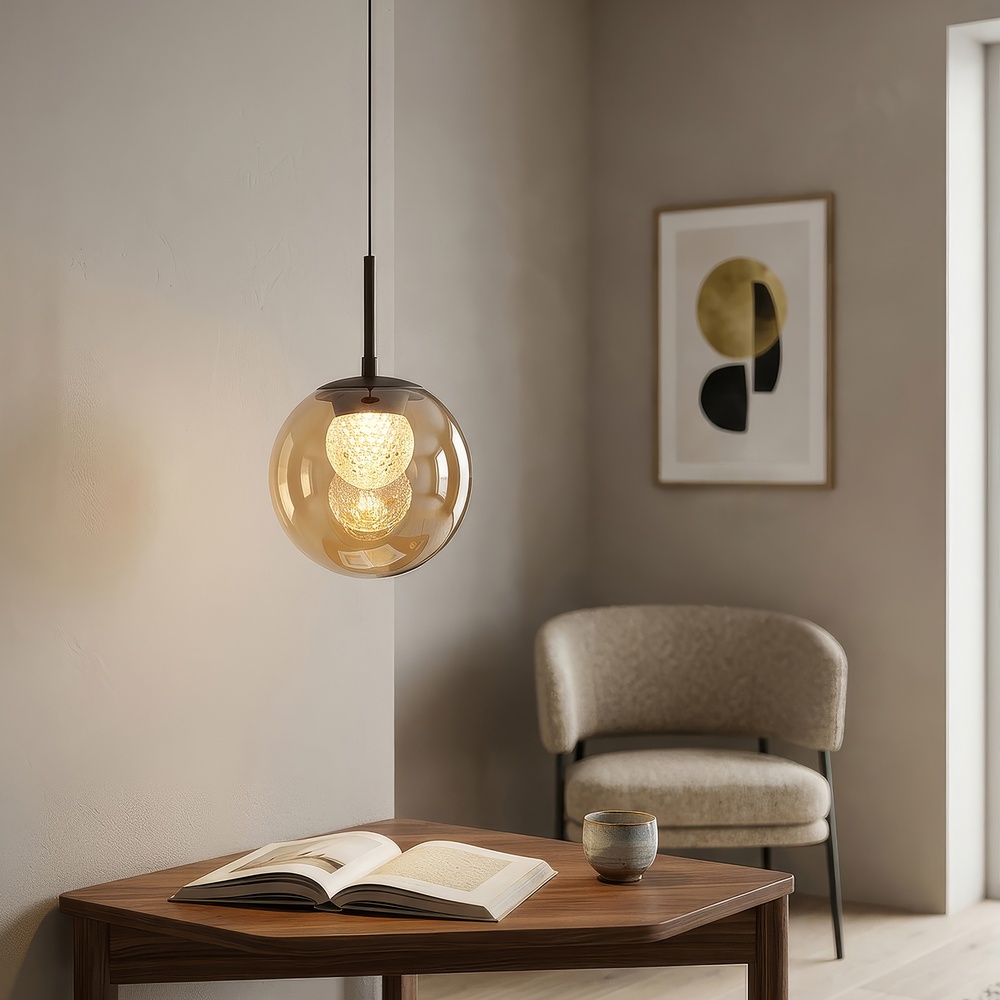 Design-Pendellampe Solis Bronze Ø 20 cm Searchlight 5,05342E+12
