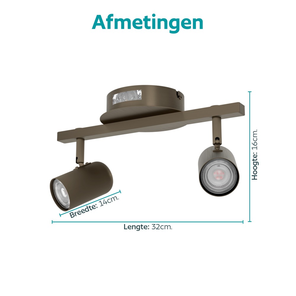 Oberflächenmontierter Spot Montemurro 2-helle dunkle Bronze Eglo 9008606392247