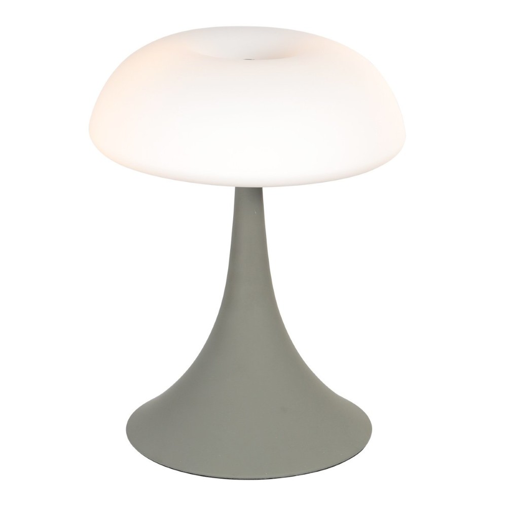 Tischlampe Ancilla Grau mit weißem Glas Steinhauer 8712746191929
