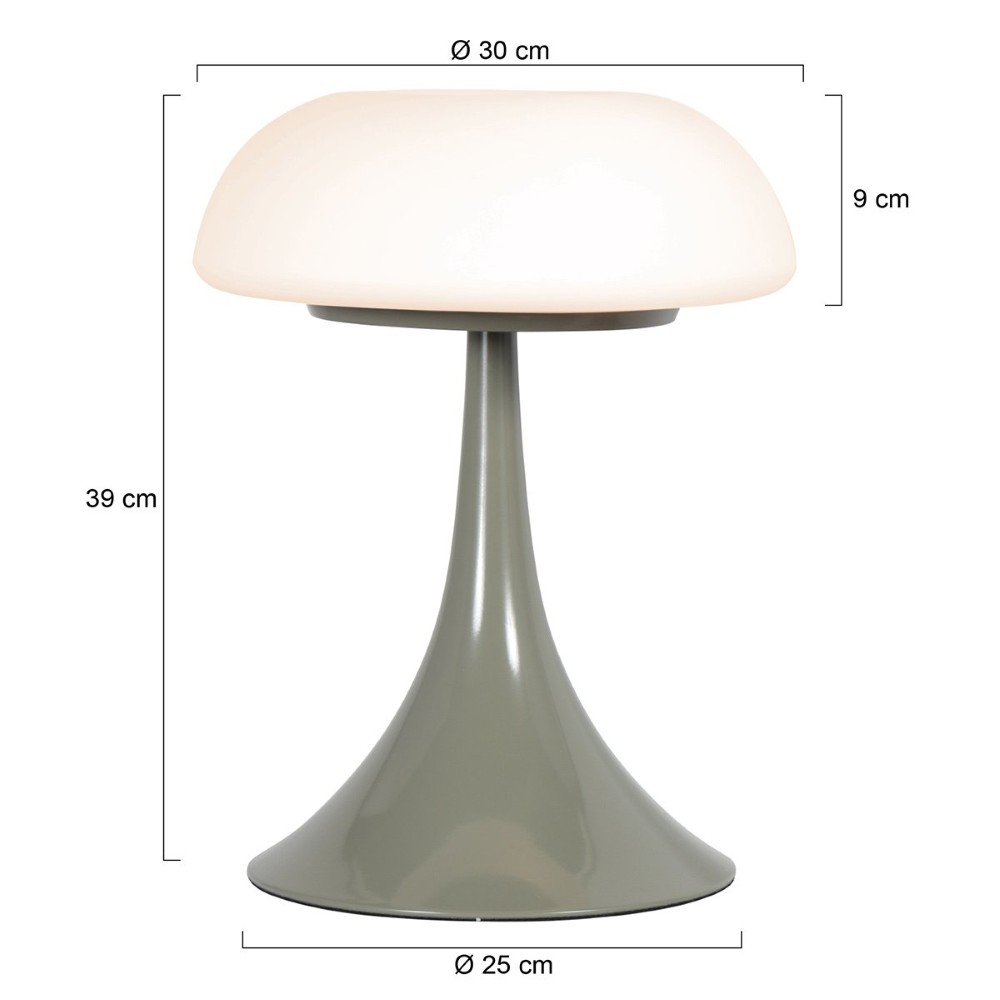 Tischlampe Ancilla Grün mit weißer Kapuze Steinhauer 8712746191905