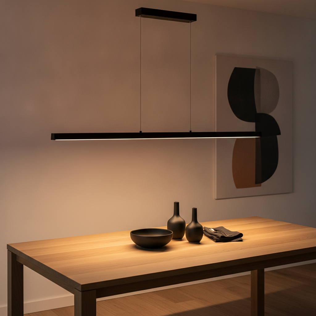 Schlanke Pendelleuchte Kondora 2 S schwarz 118,5cm