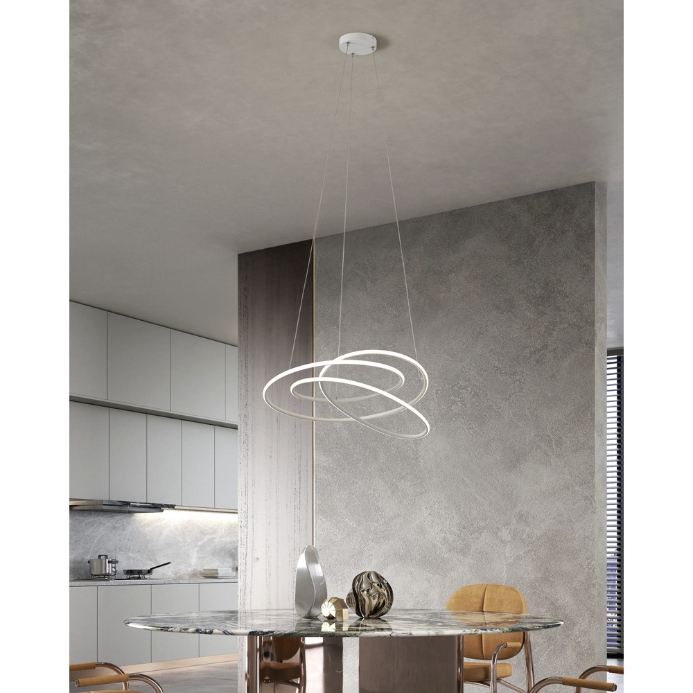 Moderne Pendellampe Racale Ø 58 cm weiß Eglo 9008606391417