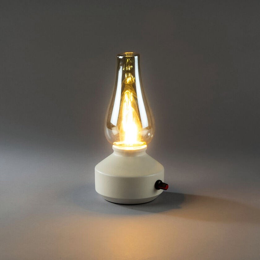 Nostalgische Tischlampe Tabbie Weiße wiederaufladbare Weiße