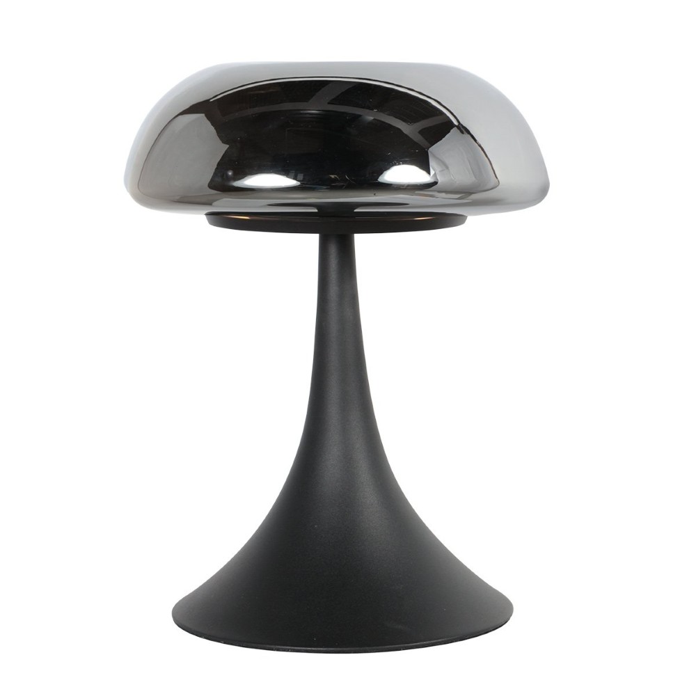 Tischlampe Ancilla Schwarz mit Rauchglas Steinhauer 8712746191943