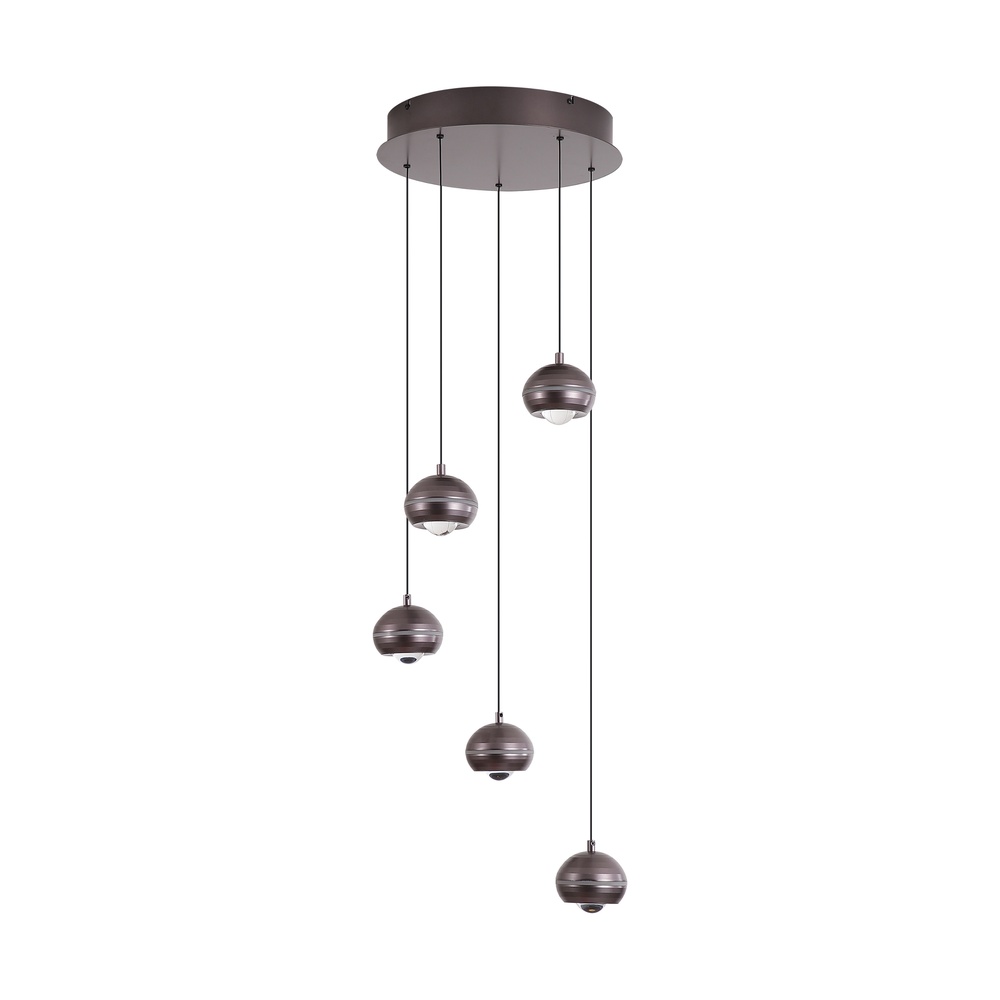 Design-Pendellampe Meteor 5-Licht schwarzer Nickel Searchlight 5,05342E+12