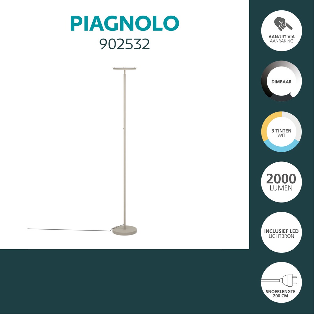 Design-Stehlampe Piagnolo Sandbraun Eglo 9008606392377