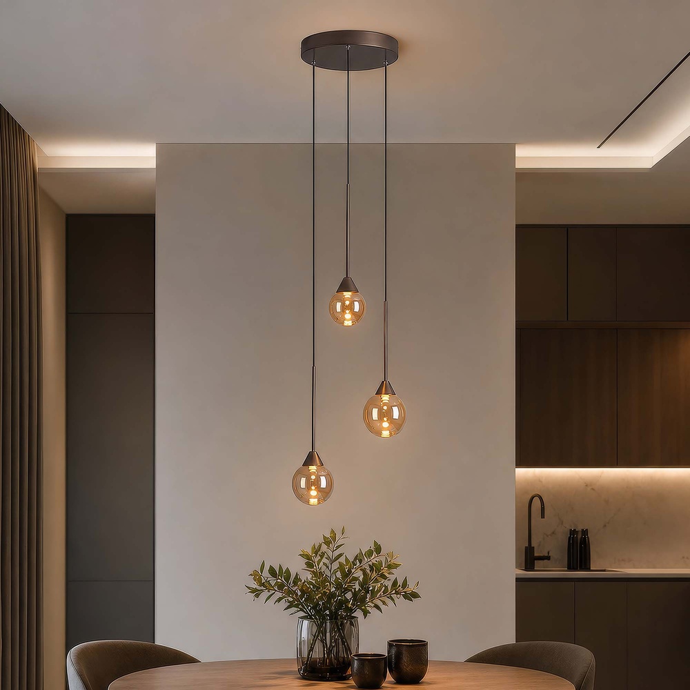 Design-Pendellampe Opux Lux 3-Licht Bronze Searchlight 5,05342E+12