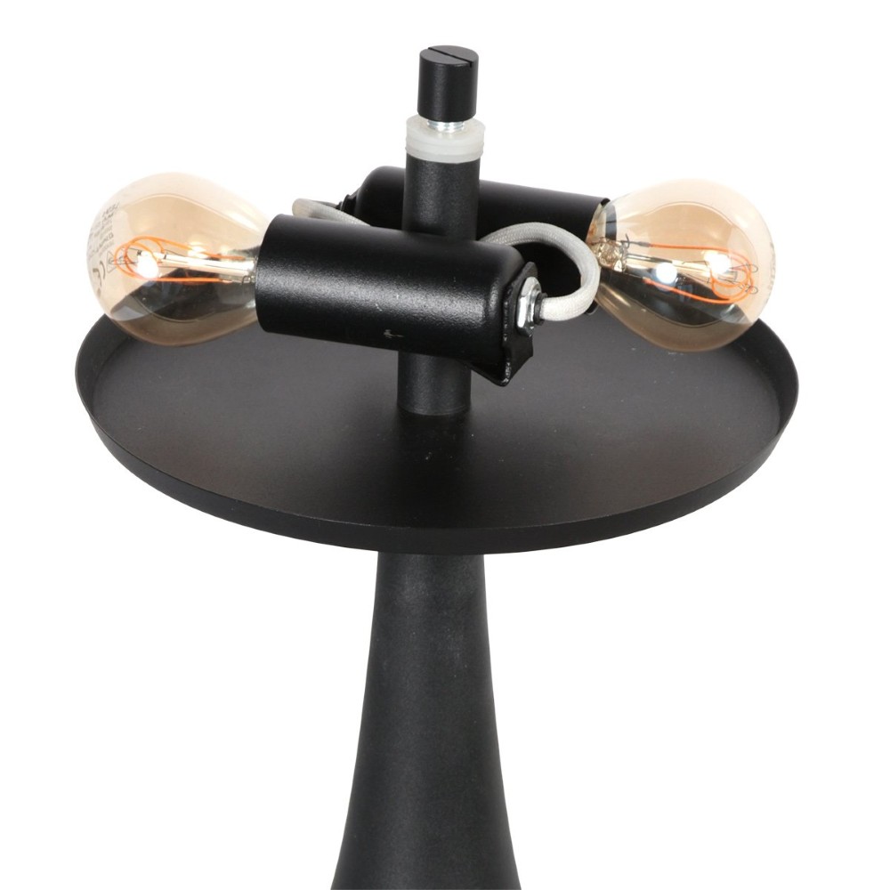 Tischlampe Ancilla Schwarz mit Rauchglas Steinhauer 8712746191943
