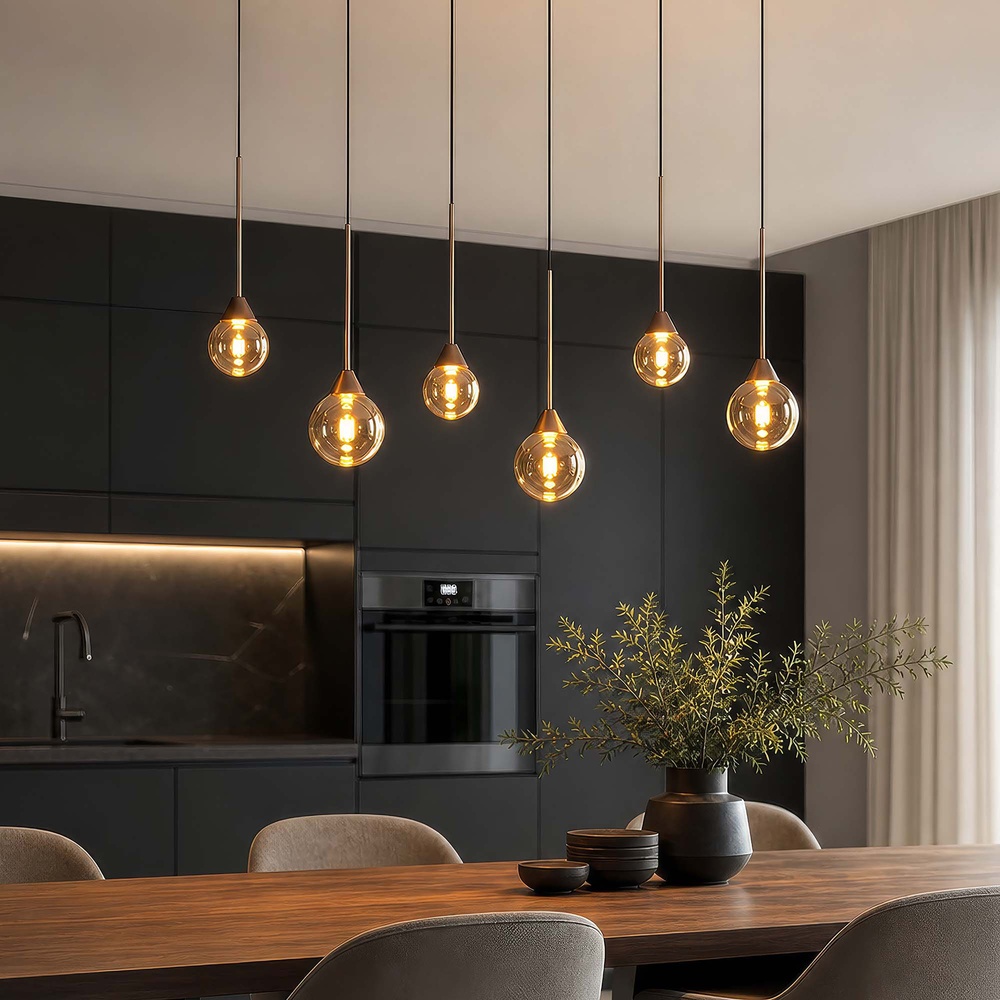 Design-Pendellampe Opux Lux 6-Licht Bronze Gerade Searchlight 5,05342E+12
