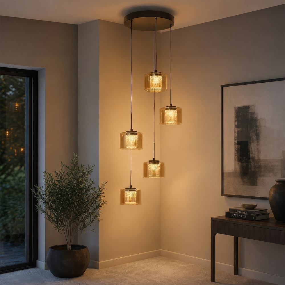 Design-Pendellampe Tumblers 5-Licht Bronze Searchlight 5,05342E+12