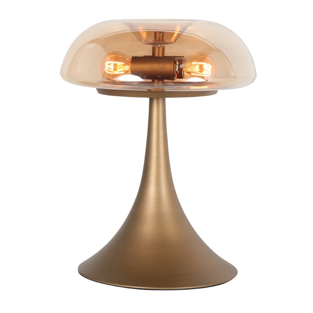 Tischlampe Ancilla Bronze mit Bernsteinglas Steinhauer 8712746191868