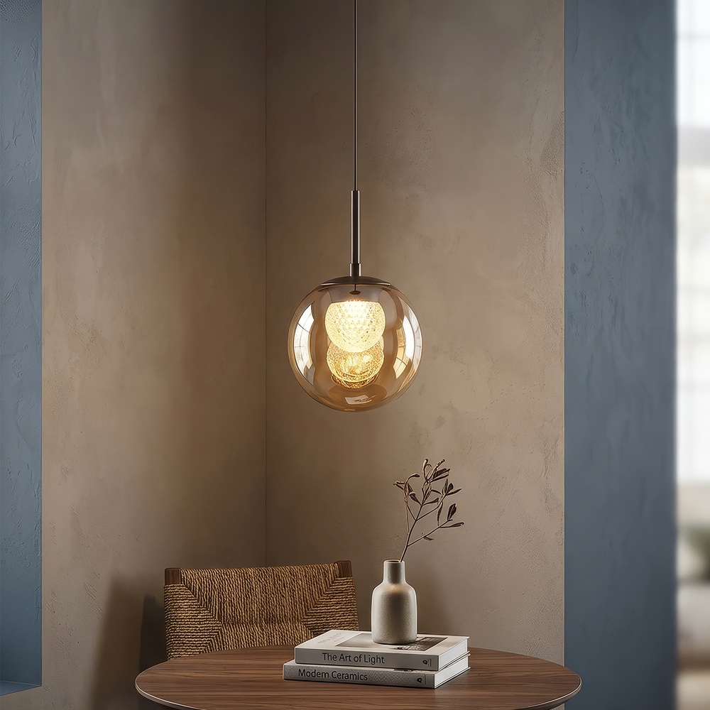 Design-Pendellampe Solis Bronze Ø 20 cm Searchlight 5,05342E+12