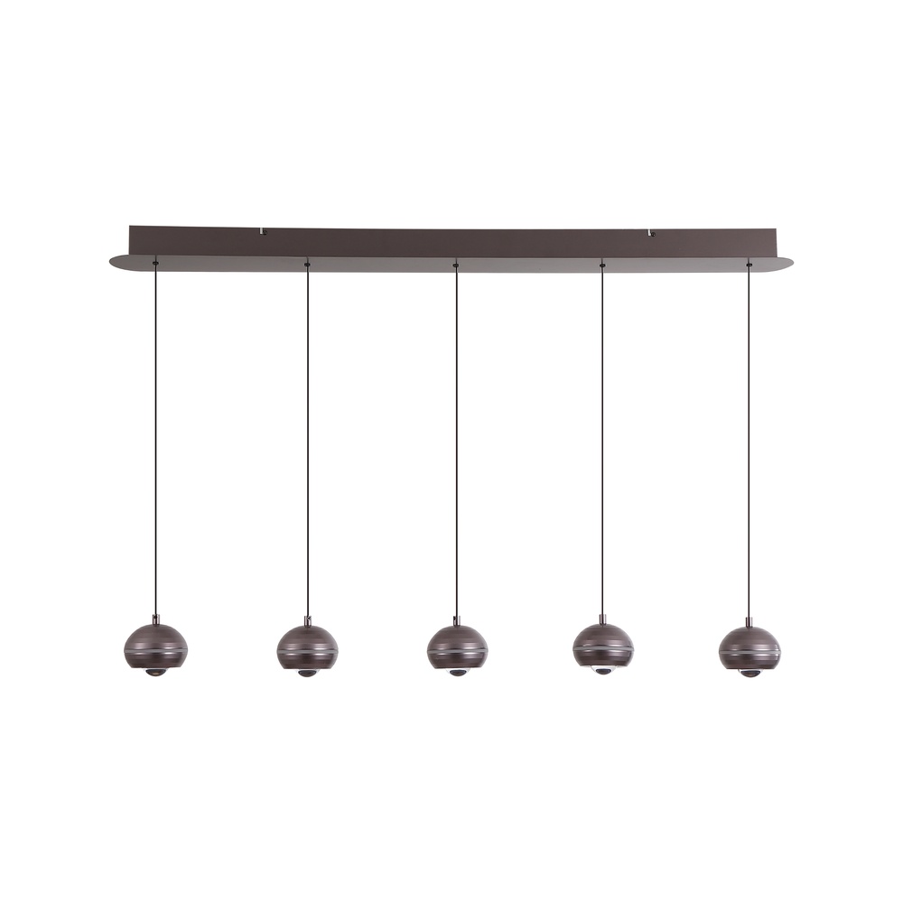 Design-Pendellampe Meteor 5-Licht glattes schwarzes Nickel Searchlight 5,05342E+12