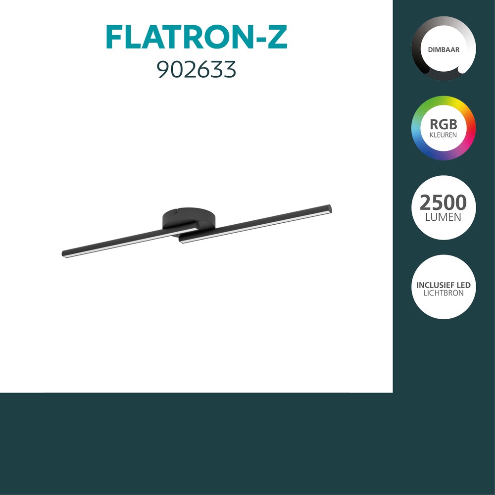 Intelligente Deckenbeleuchtung Flatron-Z Schwarz Eglo 9008606390588