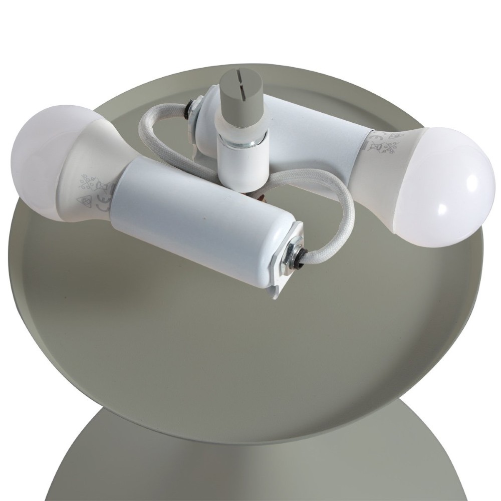 Tischlampe Ancilla Grau mit weißem Glas Steinhauer 8712746191929