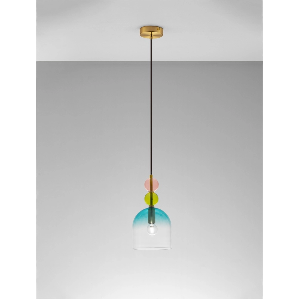 Farbige Pendelleuchte Murano blau Lyora 5212017434180