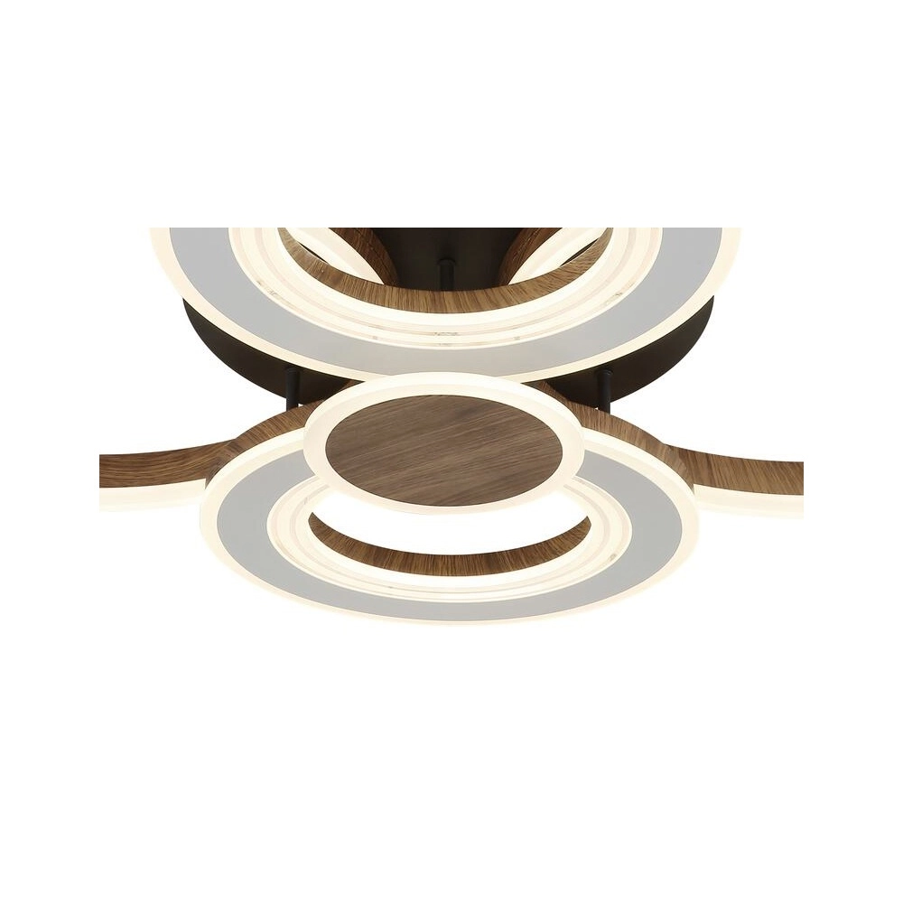 Design-Deckenlampe Mara Schwarz mit Holzoptik Globo 9007371580279