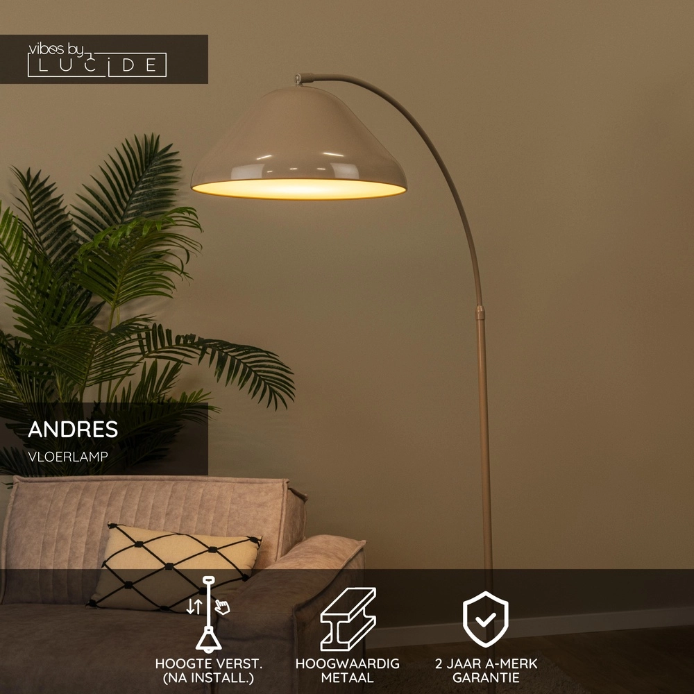 Stehlampe Andres taupe Lucide Vibes 5411212650238