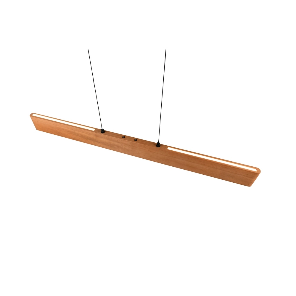 Schlanke Pendelleuchte Edgewood 115cm Holz Trio 4017807662238